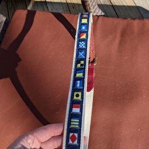 Leather Man Ltd. Essex Conn. Maritime Nautical Flag Belt Size 36